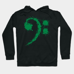 Bass Clef Green - Cool Funny Music Lovers Gift Hoodie